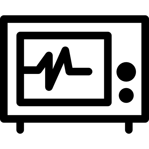 Lifeline on a tv monitor screen of a medical program  icon
