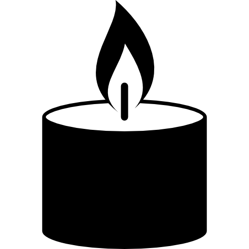Candle burning flame  icon