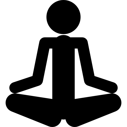 Силуэт человека в позе медитации в спа  иконка