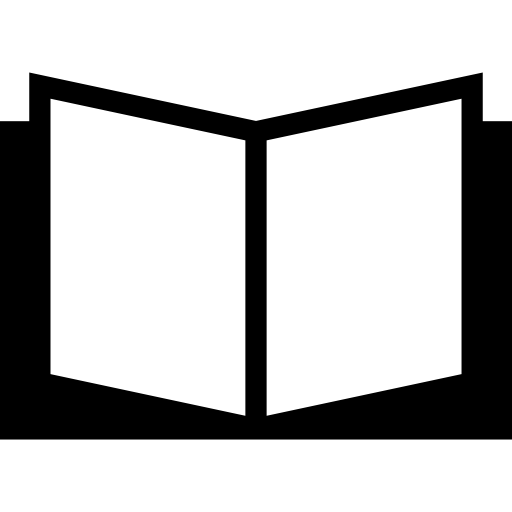 open boekvariant met silhouet  icoon