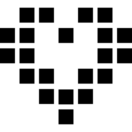 forma de coração feita de blocos  Ícone