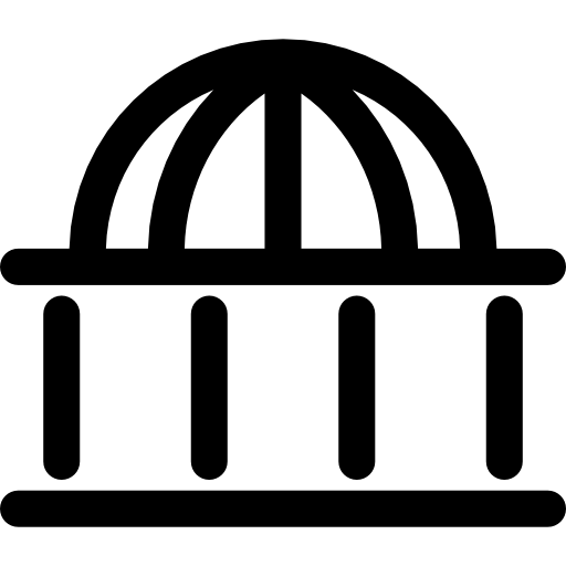 esquema del edificio en forma de cúpula  icono