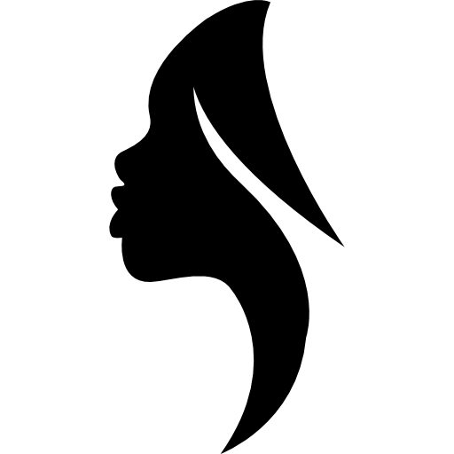 vue côté, femme, silhouette  Icône