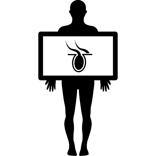 silueta masculina con órgano del cuerpo en vista de rayos x  icono