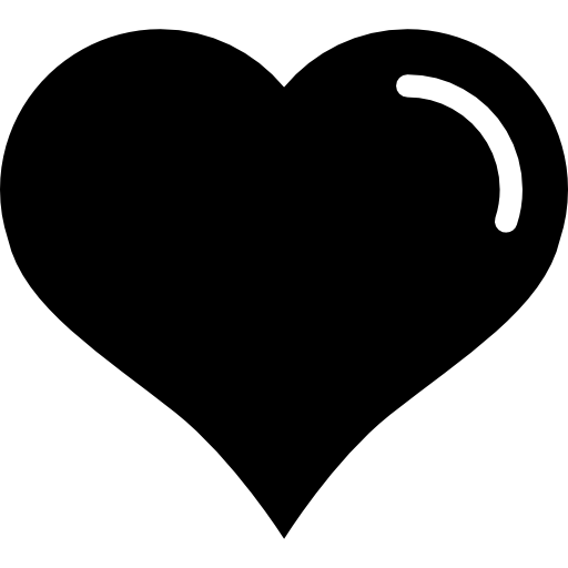 a forma di cuore con dettaglio fodera bianca  icona