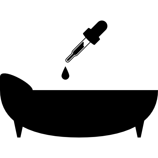 Essential oil drops in bathtub for relaxation bath  icon