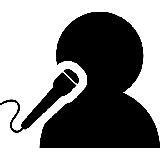 hombre cantando con un microfono  icono