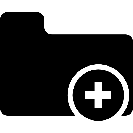 folder silhouet variant met add-teken  icoon
