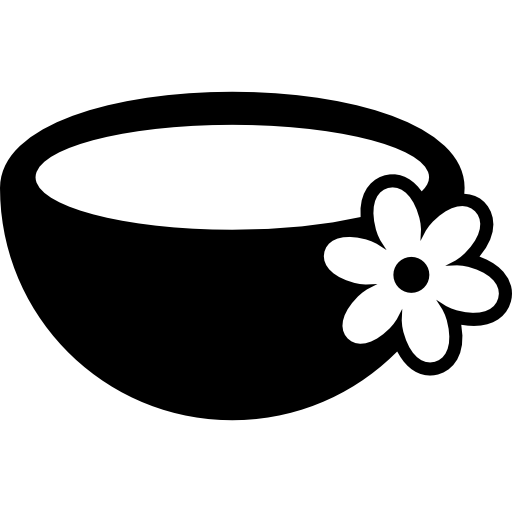 чашка чая с цветком  иконка