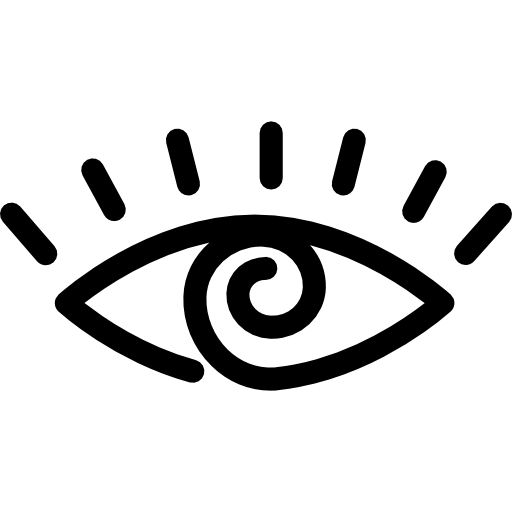 Eye outline with spiral center  icon