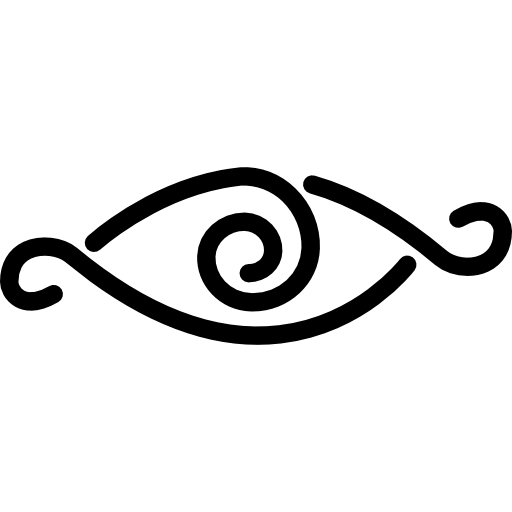 ojo con variante de diseño de líneas de rizo  icono