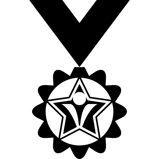 variante della medaglia con bordi appuntiti e simbolo della farfalla  icona