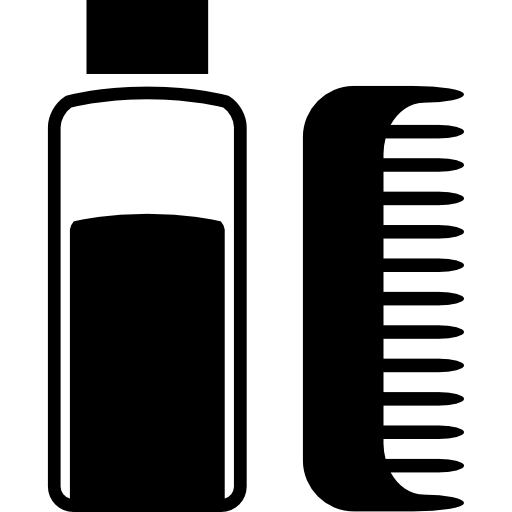 лекарство для волос и расческа  иконка