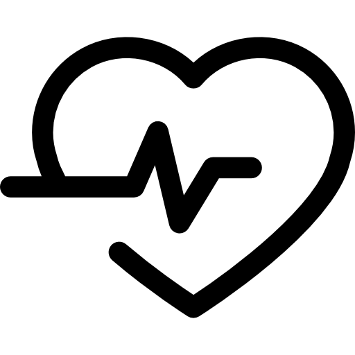 Lifeline in a heart outline  icon