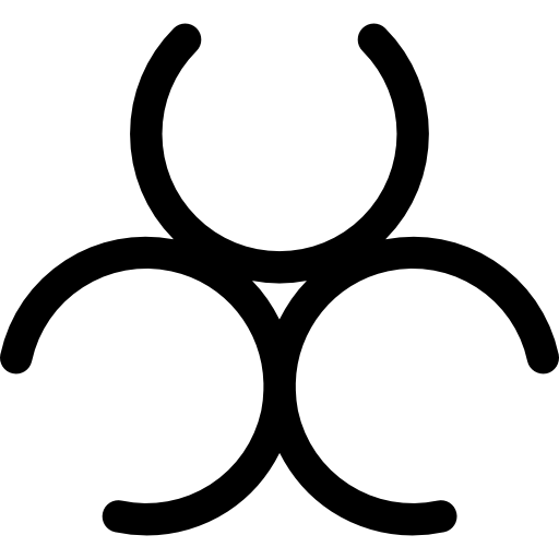 drie gebogen lijnen of cirkels delen symbool  icoon