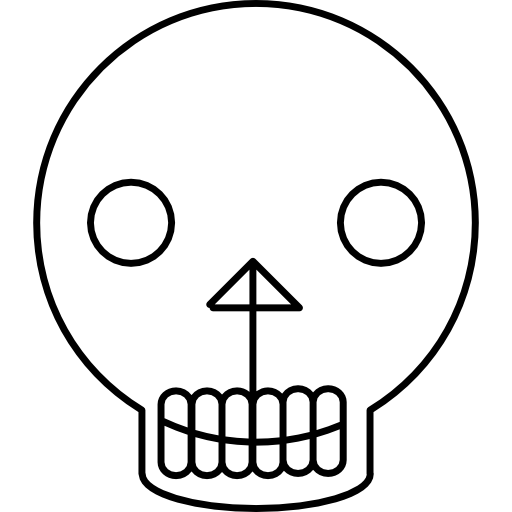 silhouette de variante de crâne avec détails blancs  Icône