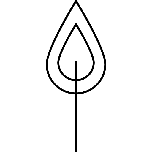 zarys liścia z łodygą  ikona