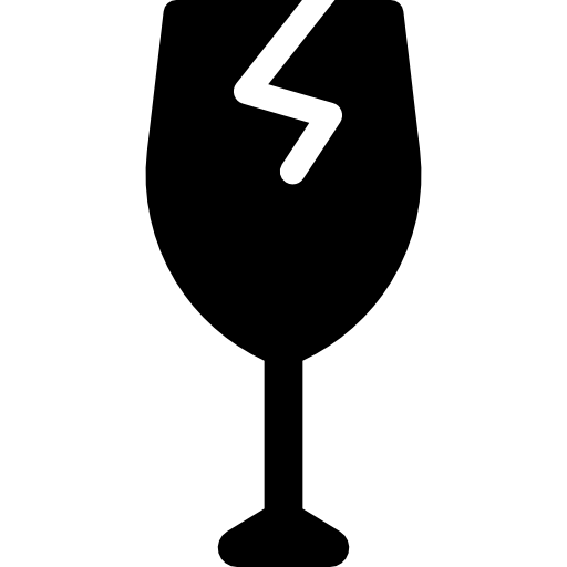 frágil Basic Rounded Filled icono