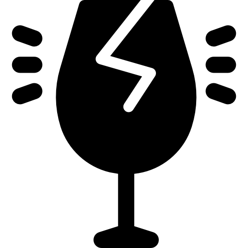 frágil Basic Rounded Filled icono