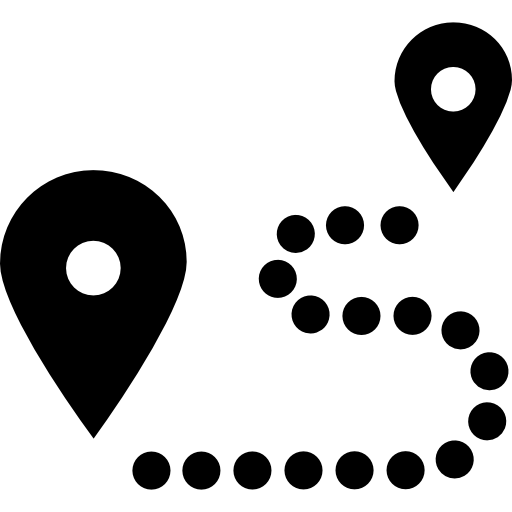 route Basic Rounded Filled icon