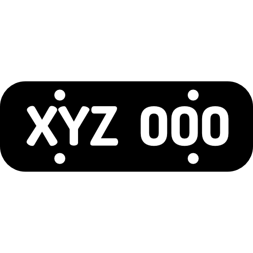 License plate Basic Rounded Filled icon