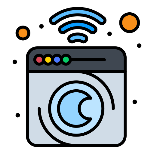 slimme wasmachine Flatart Icons Lineal Color icoon