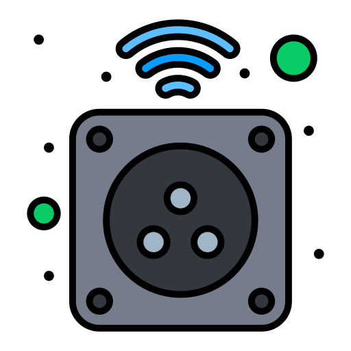Power socket Flatart Icons Lineal Color icon