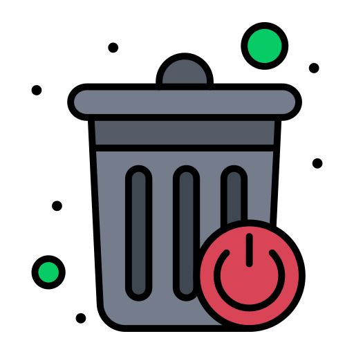 Dustbin Flatart Icons Lineal Color icon