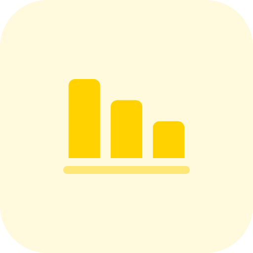 gráfico de barras Pixel Perfect Tritone icono