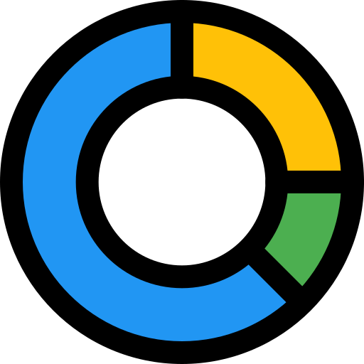 gráfico circular Pixel Perfect Lineal Color icono