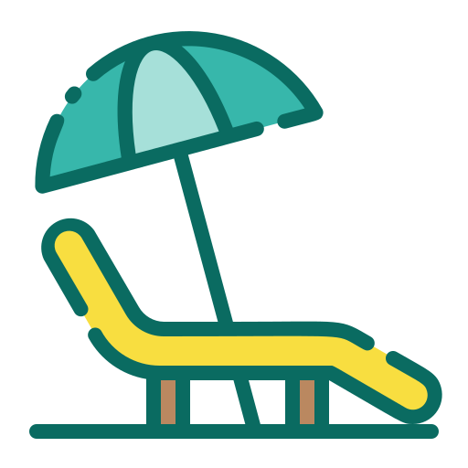 Beach chair Generic Outline Color icon