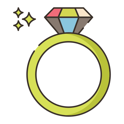 anel de noivado Flaticons Lineal Color Ícone