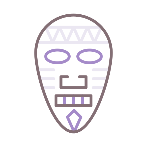 African mask Flaticons Lineal Color icon