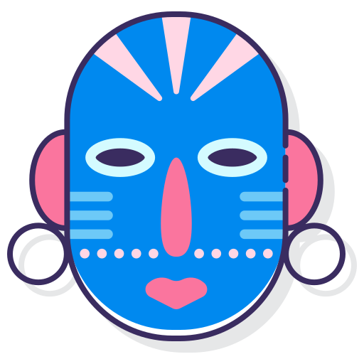 Африканская маска Flaticons Lineal Color иконка
