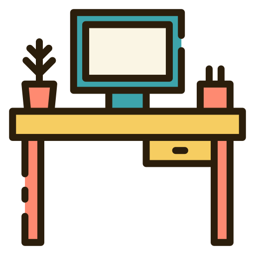 Desk Good Ware Lineal Color icon