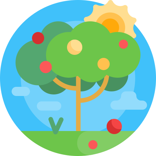 albero da frutta Detailed Flat Circular Flat icona