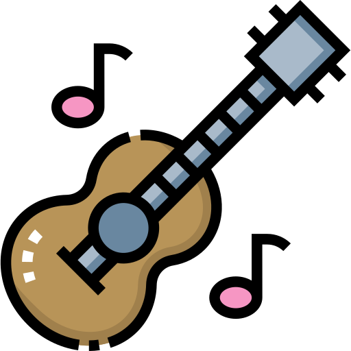 gitaar Detailed Straight Lineal color icoon