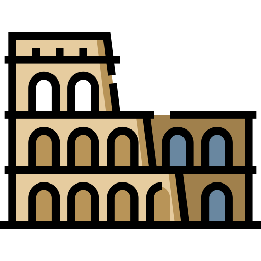 Colosseum Detailed Straight Lineal color icon