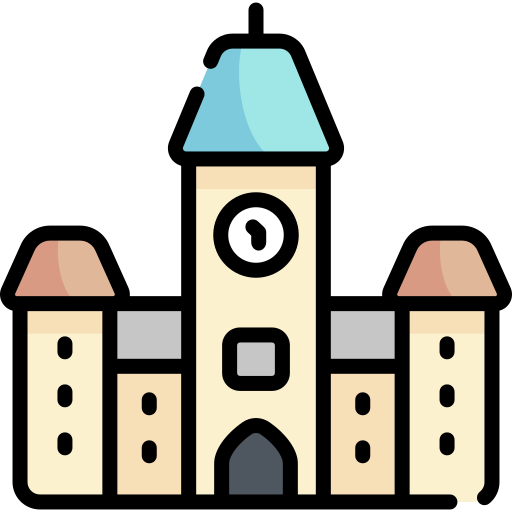 parlamento Kawaii Lineal color icona