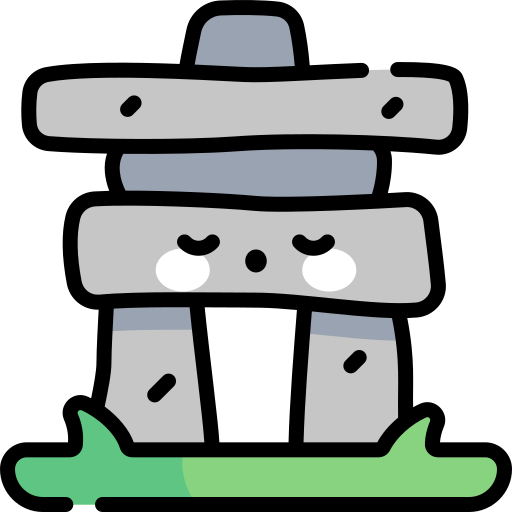 inukshuk Kawaii Lineal color icono