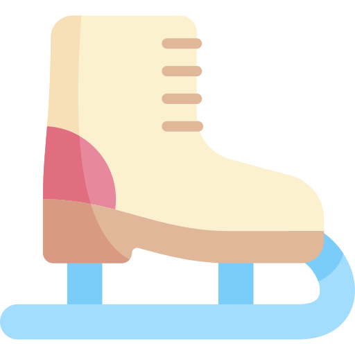 Катание на коньках Kawaii Flat иконка