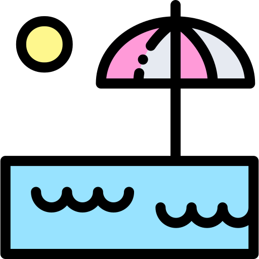 Swimming pool Detailed Rounded Lineal color icon