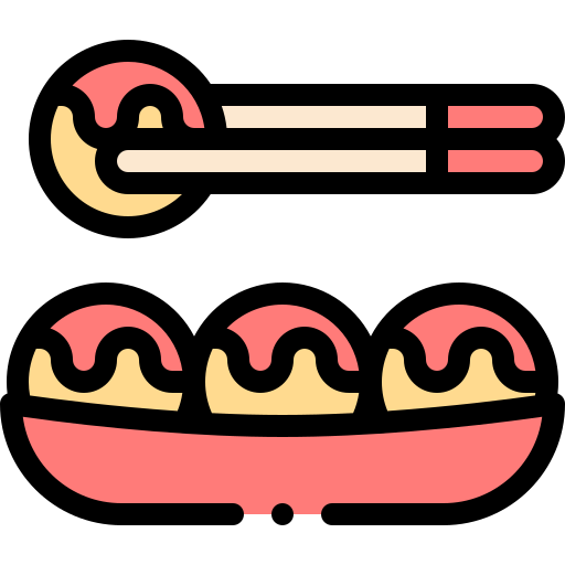 takoyaki Detailed Rounded Lineal color ikona