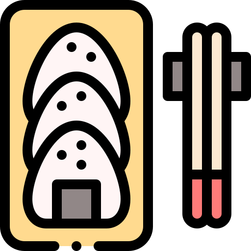 주먹밥 Detailed Rounded Lineal color icon