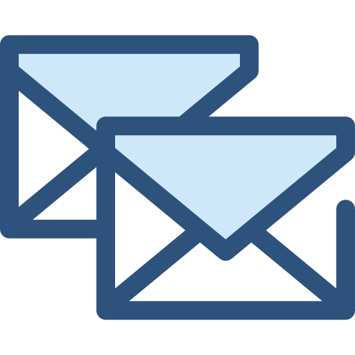 e-mails Monochrome Blue Icône