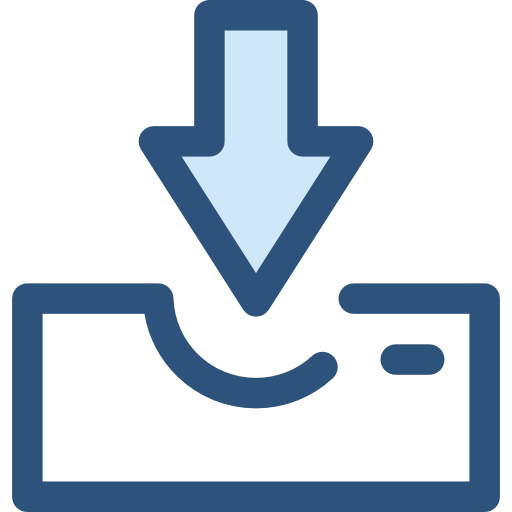 postvak in Monochrome Blue icoon