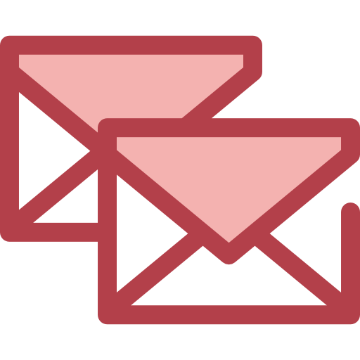 correos electrónicos Monochrome Red icono