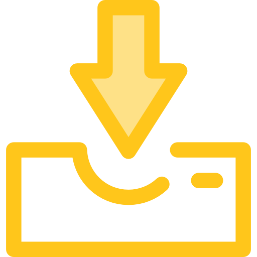 Inbox Monochrome Yellow icon