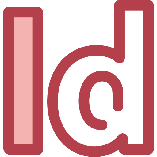 adobe indesign Monochrome Red icon