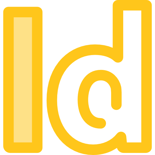 adobe indesign Monochrome Yellow icon